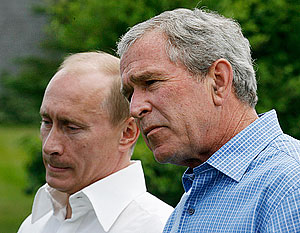 В. Путин Дж. Бушқа Украина мен Қазақстанды Ресейден бөліп бердік деген… В. Путин Дж. Бушқа Украина мен Қазақстанды Ресейден бөліп бердік деген…